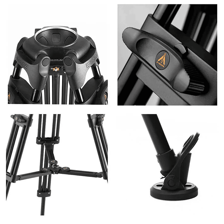 Trípode de Video E-Image EI-720A con Cabezal Fluido 5