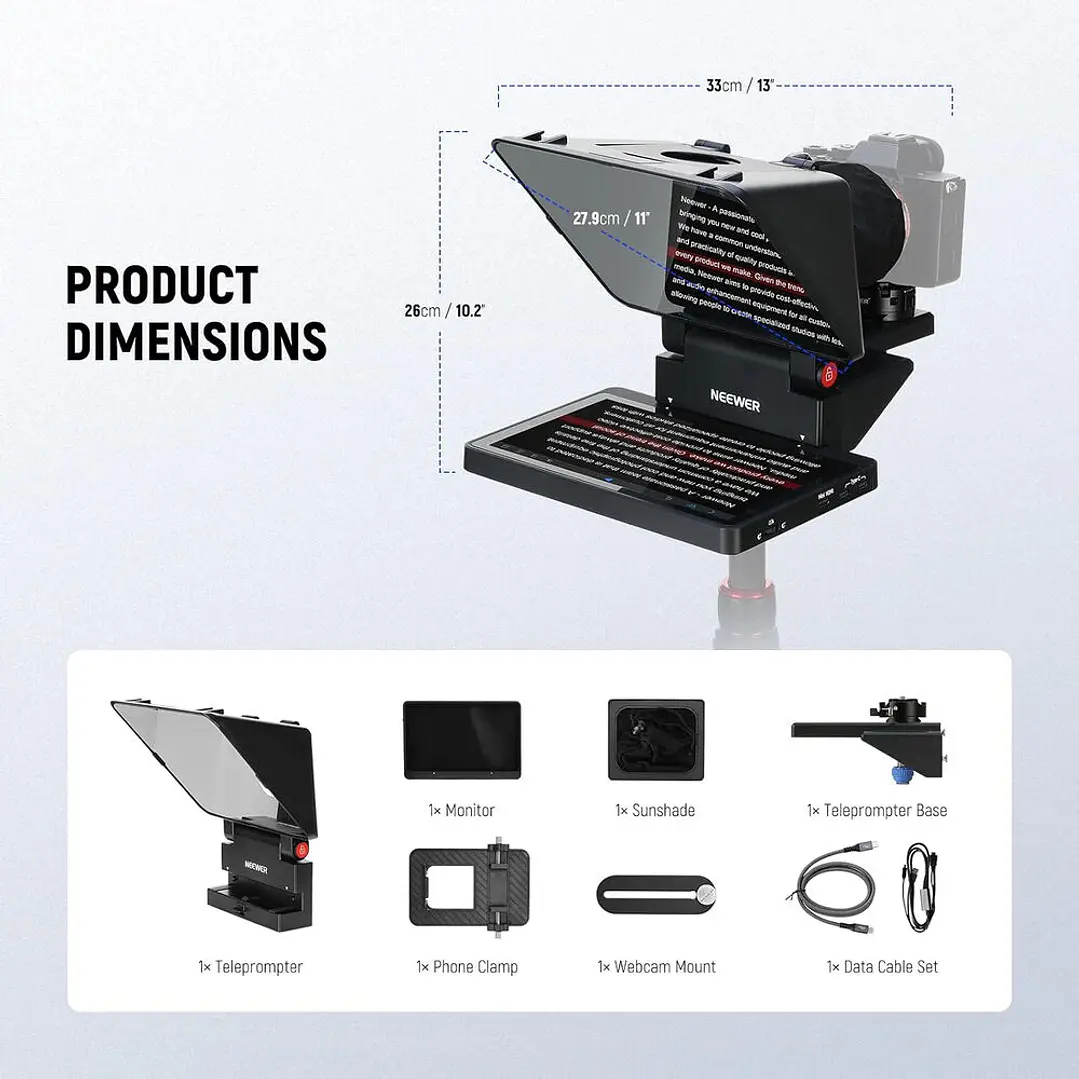 Teleprompter Neewer X11 II con Monitor TM8 2