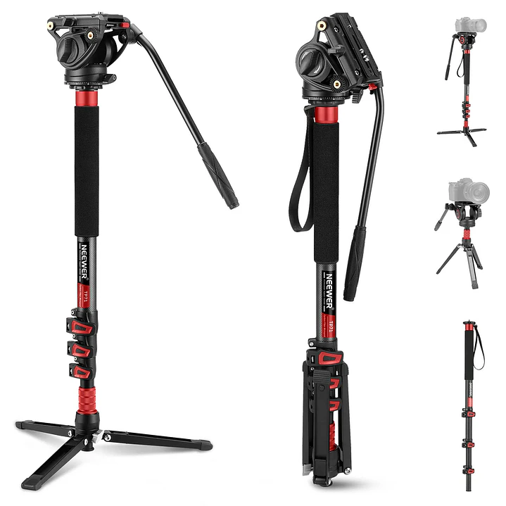 Monopie de Fibra de Carbono Neewer TP71 - Cabezal Fluido 1