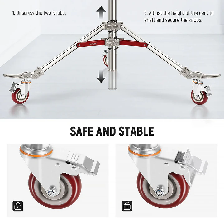 C-Stand Heavy Duty Neewer ST240SS Con Ruedas - 240cm 3