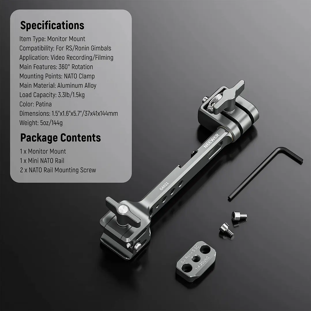 Soporte de Monitor Neewer GA021 - Para Gimbals RS 2