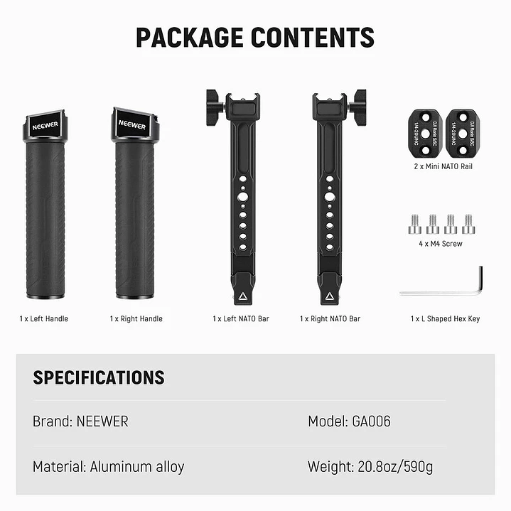 Handgrip Doble Neewer GA006 para Gimbal DJI 2