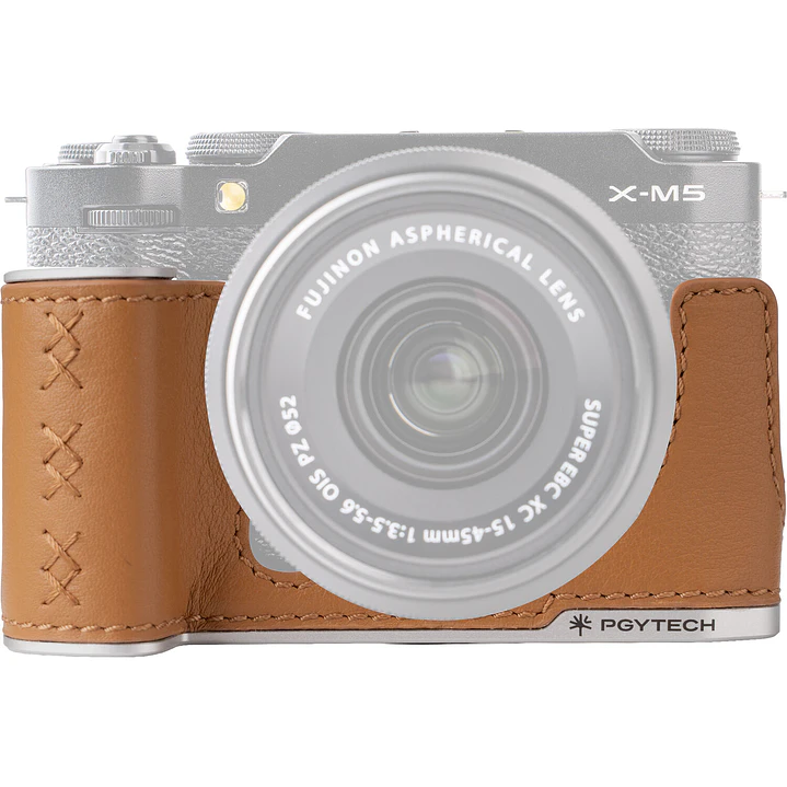 Funda de cuero PGYTECH para cámara FUJIFILM X-M5 (Clay Brown) 1