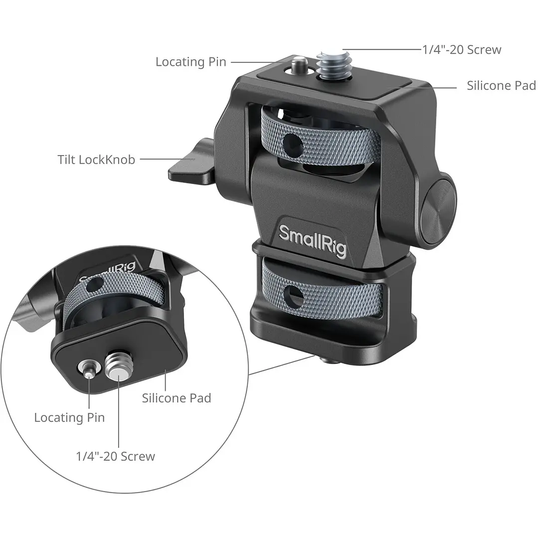 Soporte para monitor ajustable con giro e inclinación SmallRig con tornillos de 1/4