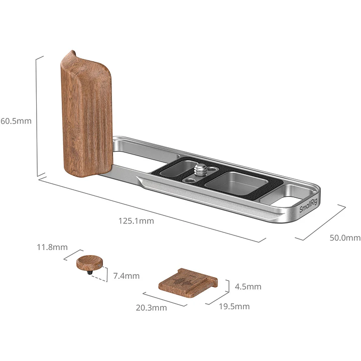 L-Bracket SmallRig con mango de madera para FUJIFILM X-E5 (Rosewood) 3
