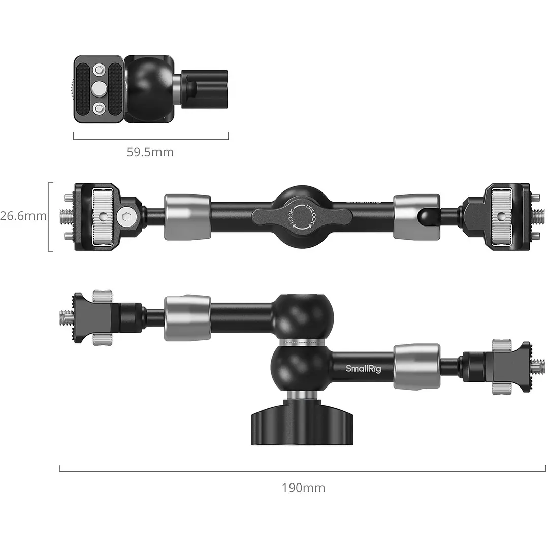 Brazo mágico SmallRig con tornillos de 1/4
