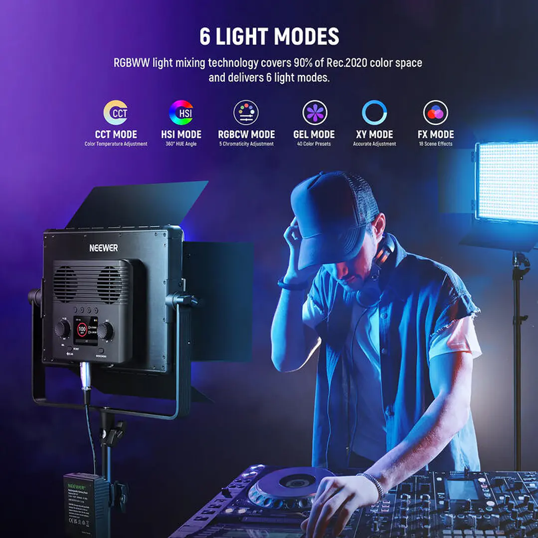 Kit de paneles de luz LED RGB Neewer PL60C  3