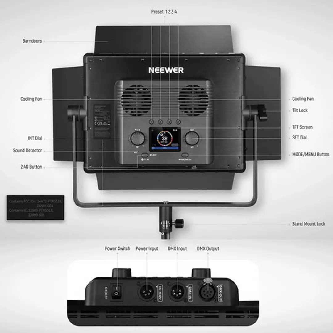 Kit de paneles de luz LED RGB Neewer PL60C  7