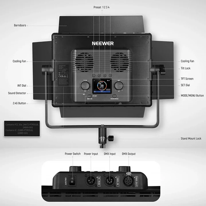 Kit de paneles de luz LED RGB Neewer PL60C  7