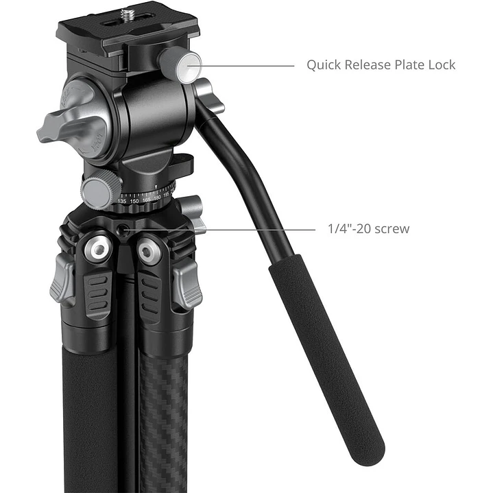 Trípode Portátil de Fibra de Carbono SmallRig CT-22 con Cabezal de Video 3