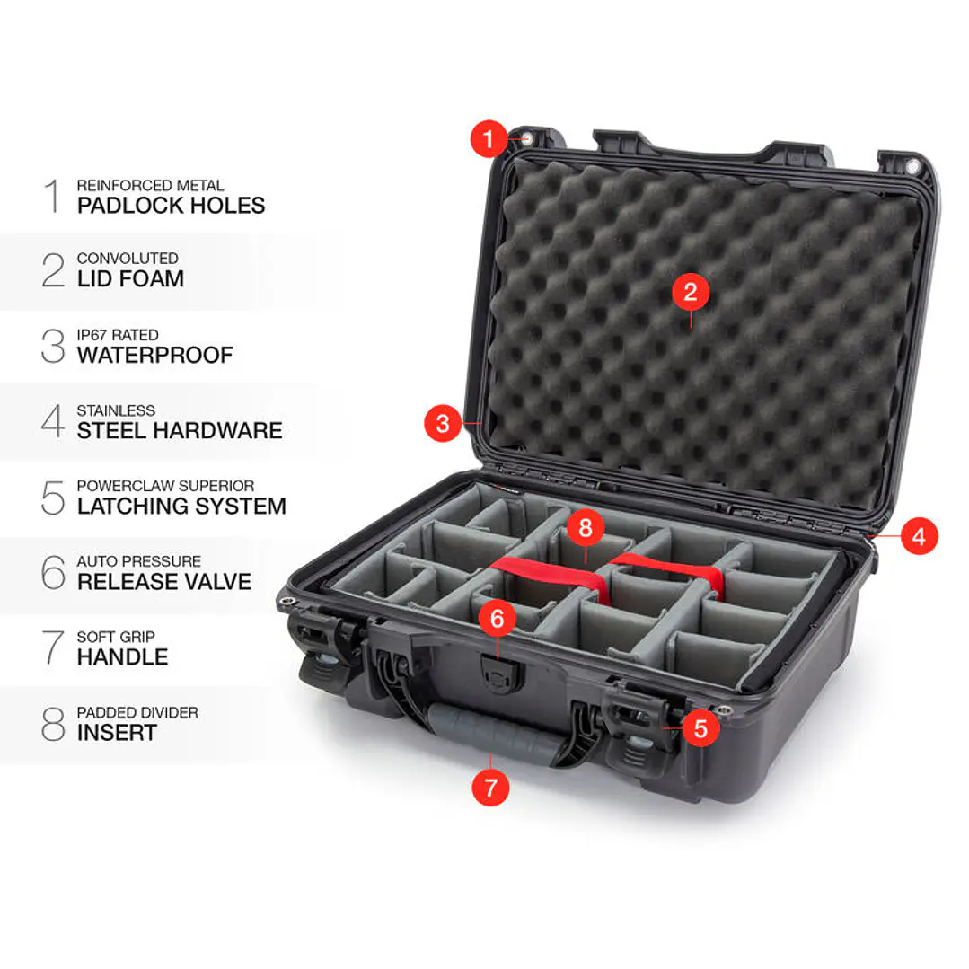 Maleta Nanuk 925 Con Divisiones Acolchadas - Graphite 5