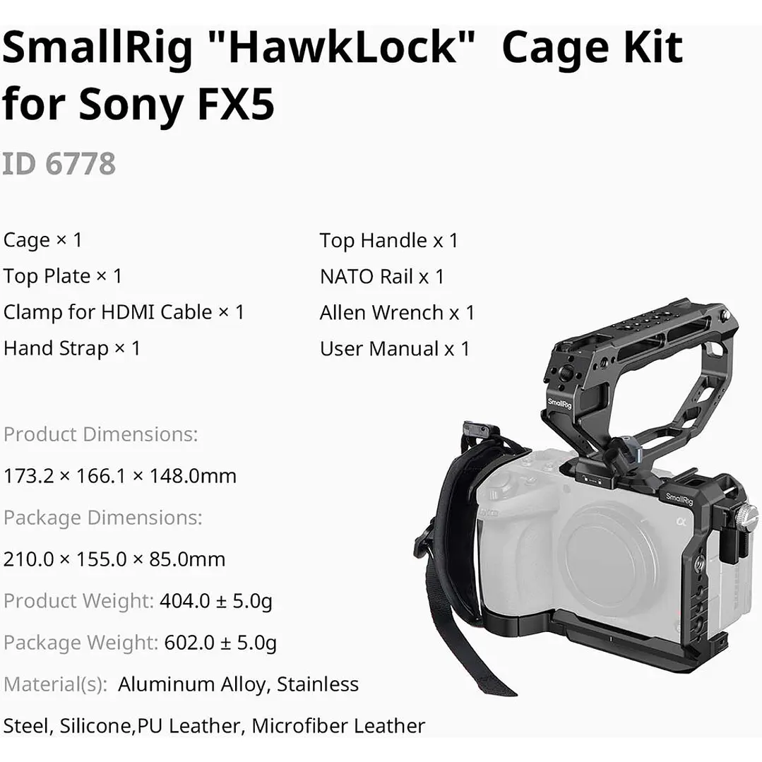 Kit Cage SmallRig HawkLock para Sony FX5 6