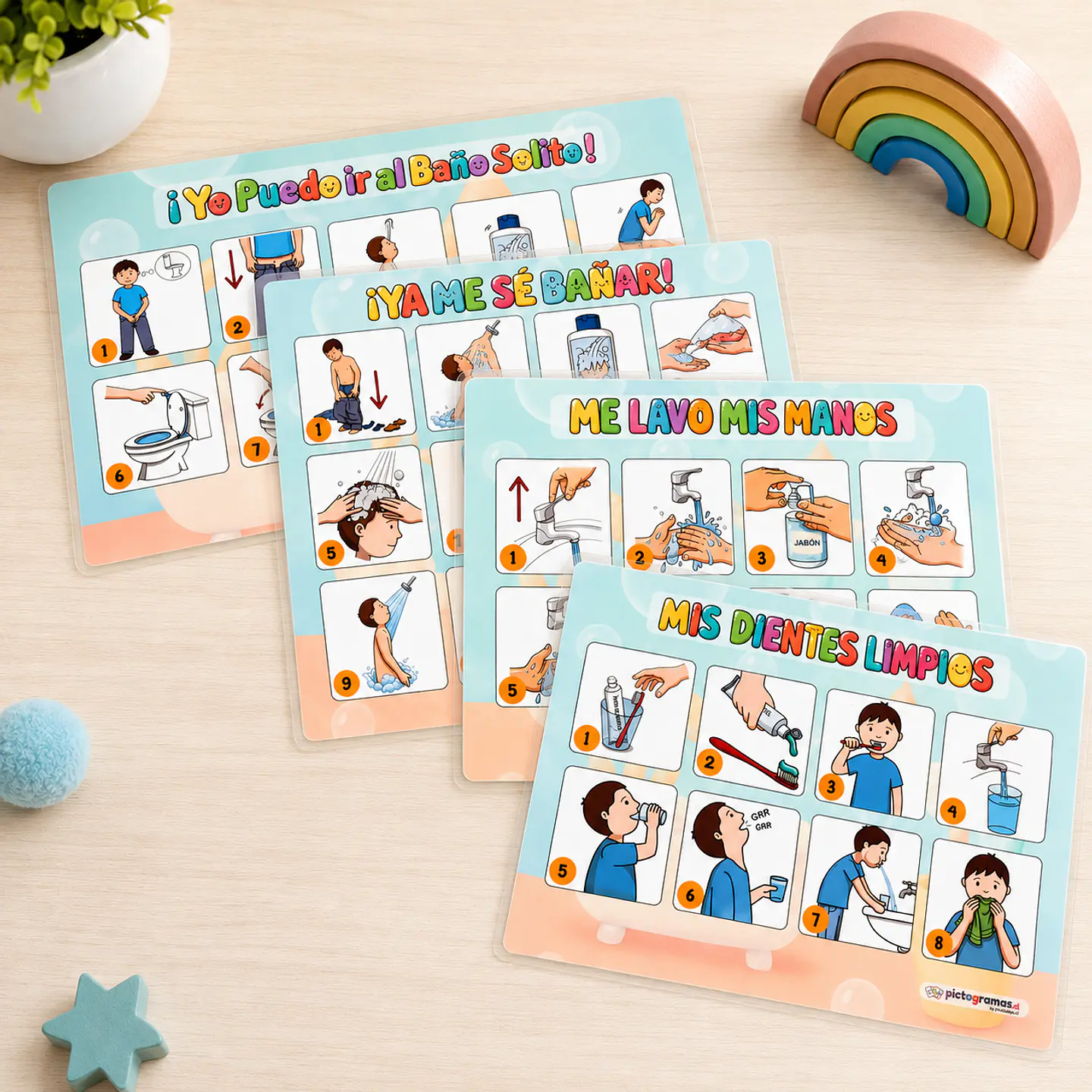 Set de Pictogramas - Rutinas del Baño 🚿🪥🧼 - Listos para usar 1