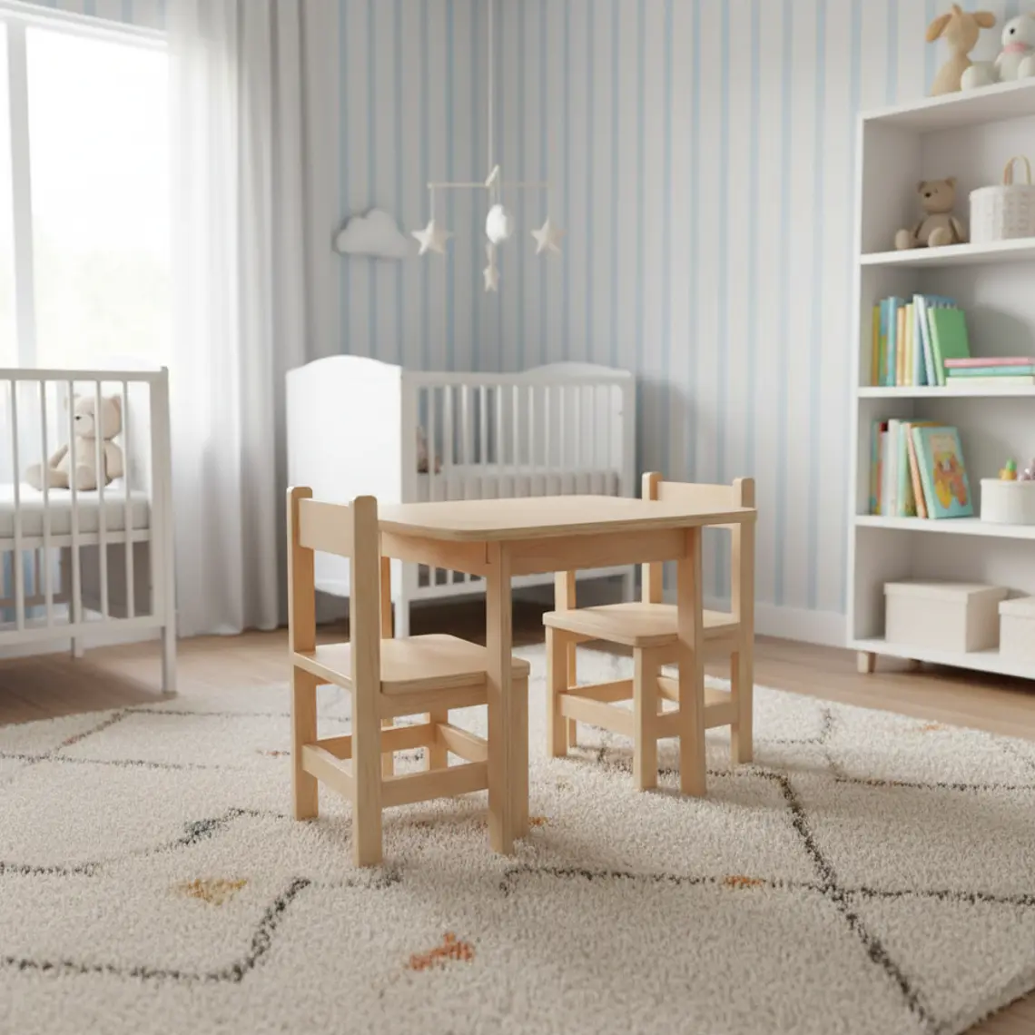 Conjunto Mesa + 2 Sillas Infantiles Montessori 2