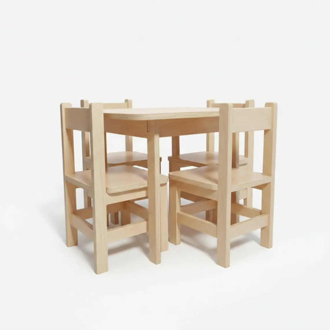Conjunto Mesa + 4 Sillas Infantiles Montessori 1