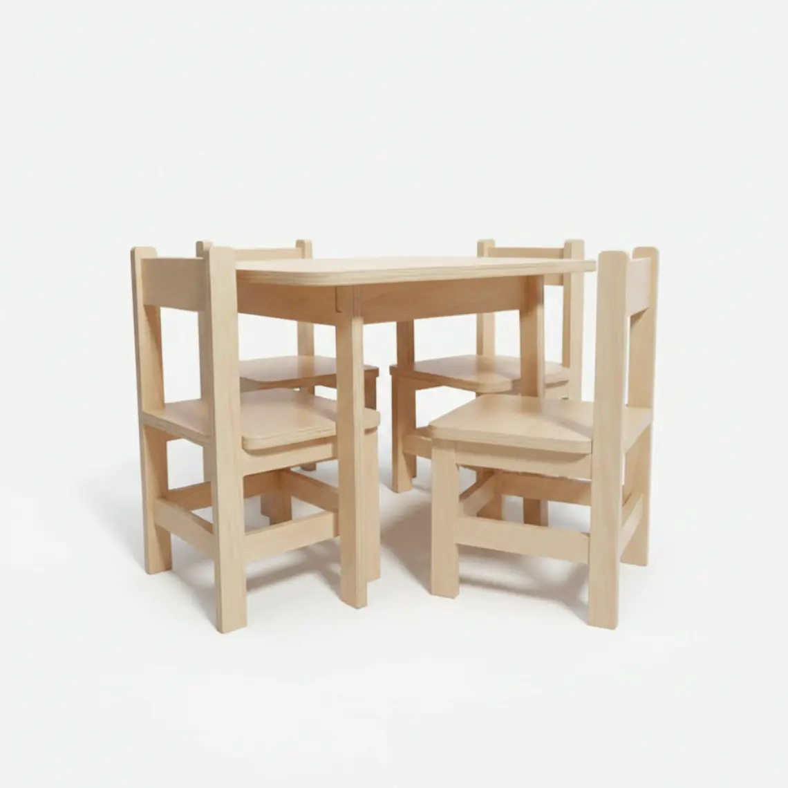 Conjunto Mesa + 4 Sillas Infantiles Montessori 3
