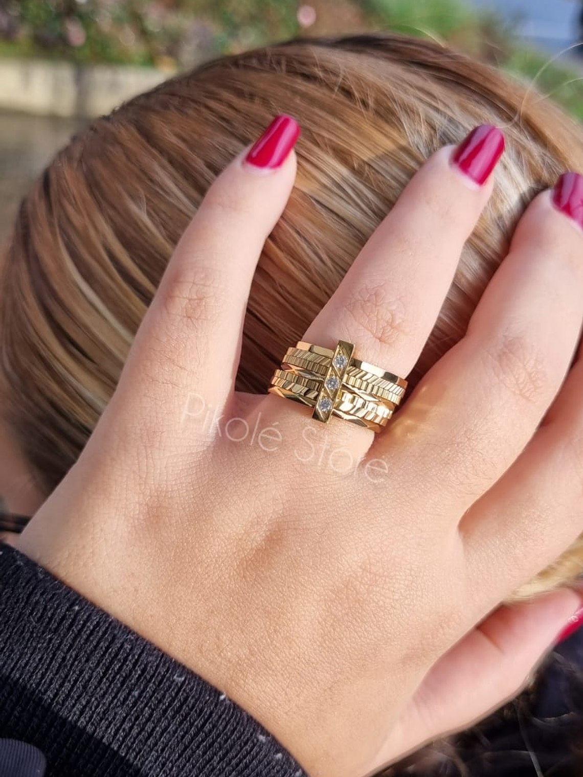 Anel Elegância 7 Alianças 1