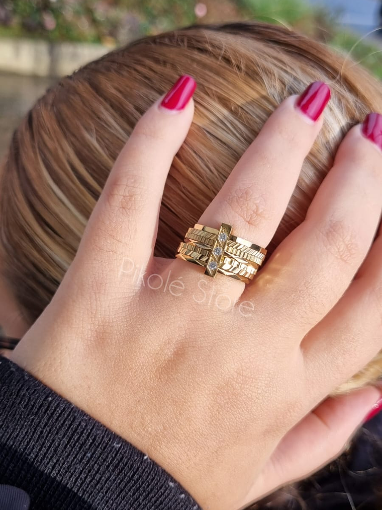 Anel Elegância 7 Alianças 1