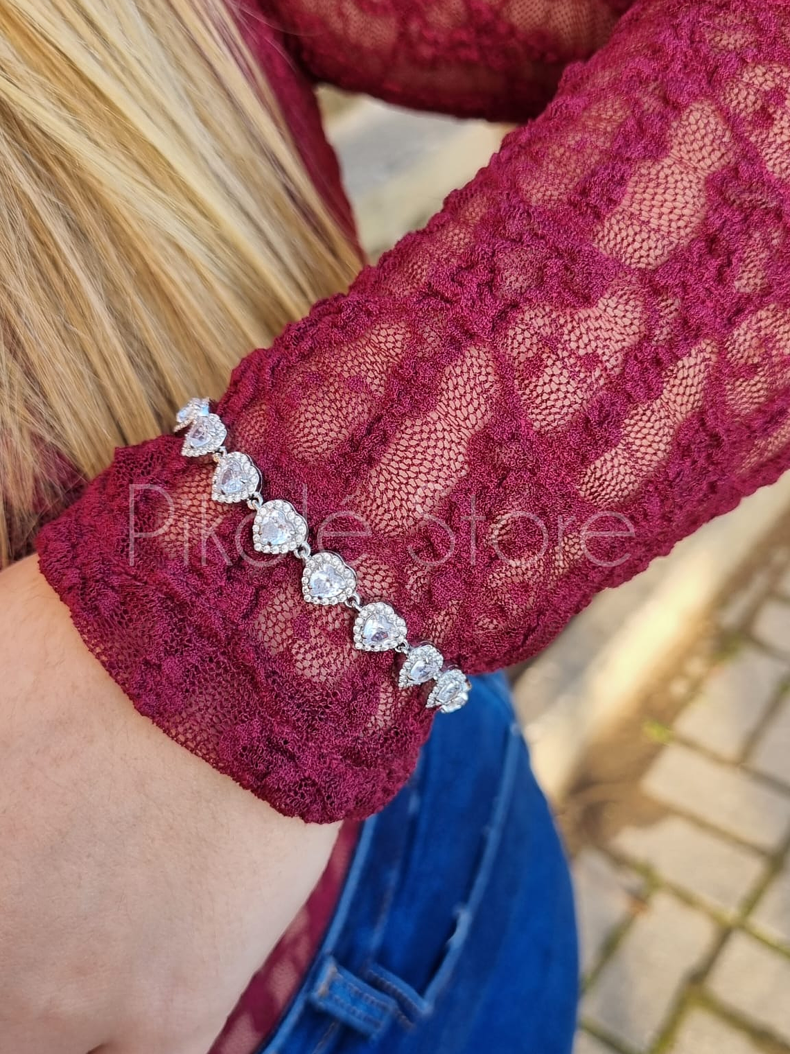 Pulseira Elegância Coração Cristal 2