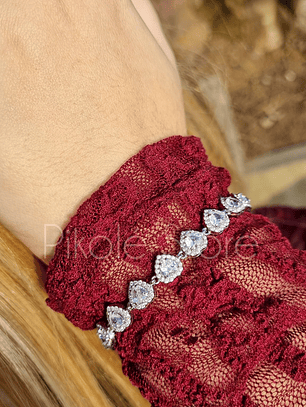 Pulseira Elegância Coração Cristal