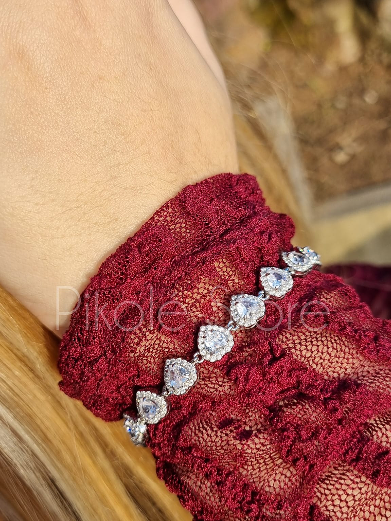 Pulseira Elegância Coração Cristal 1