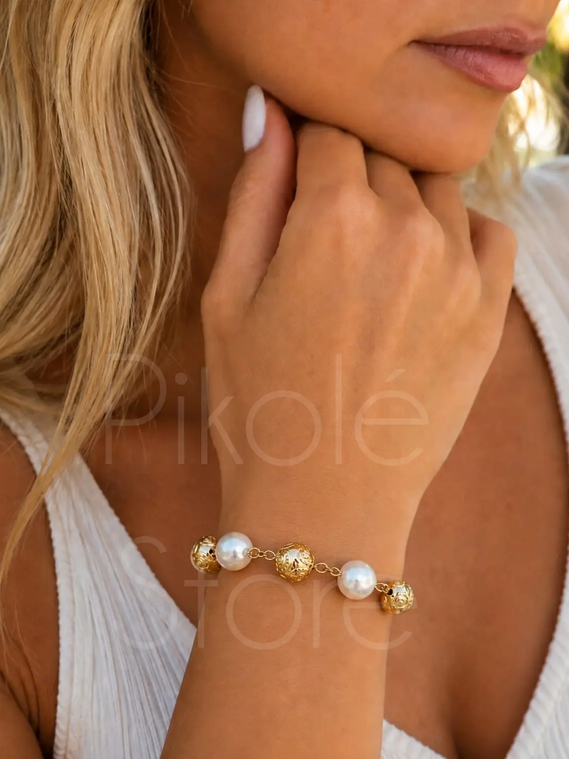 Pulseira Contas de Viana e Pérolas 1