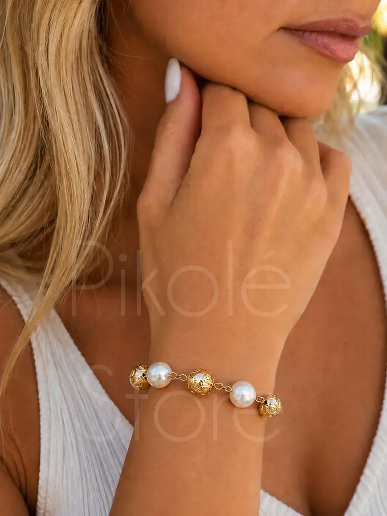 Pulseira Contas de Viana e Pérolas 1