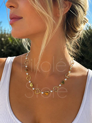 Conjunto Coração e Pérolas