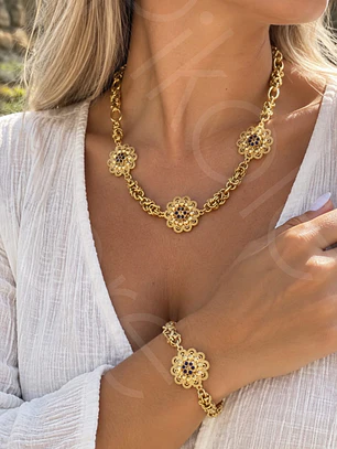 Conjunto Flores Azuis