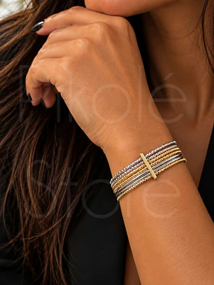 Pulseira 7 Escravas Bicolor
