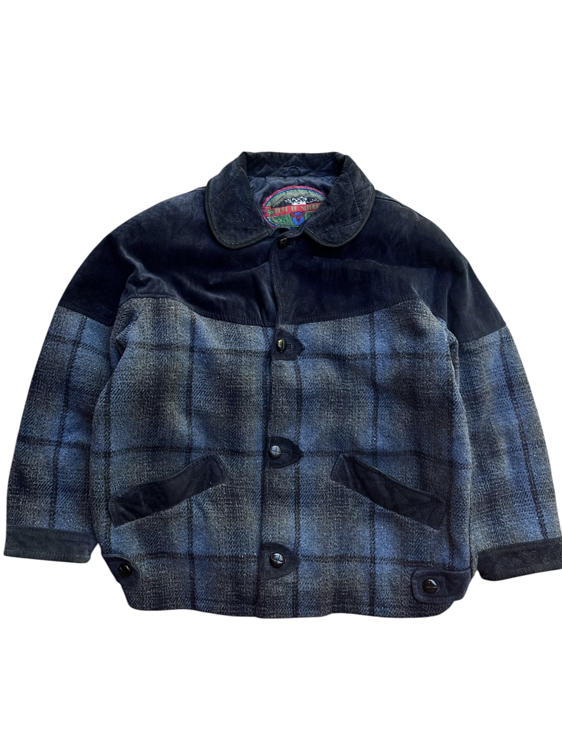 1970s abrigo grueso lana y gamuza (Xl) 1