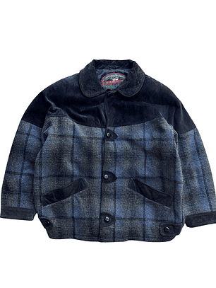 1970s abrigo grueso lana y gamuza (Xl)