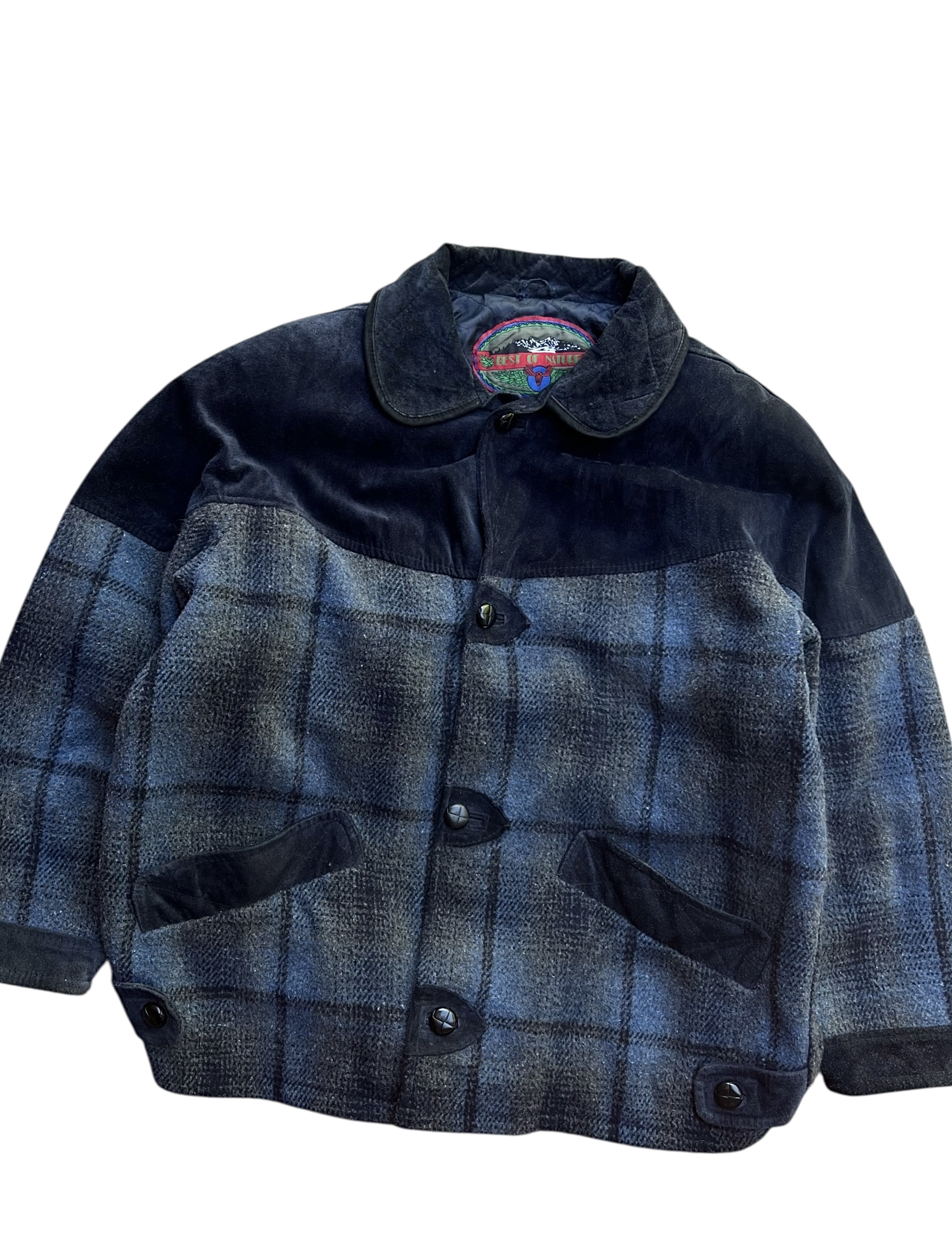 1970s abrigo grueso lana y gamuza (Xl) 2