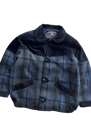 1970s abrigo grueso lana y gamuza (Xl)