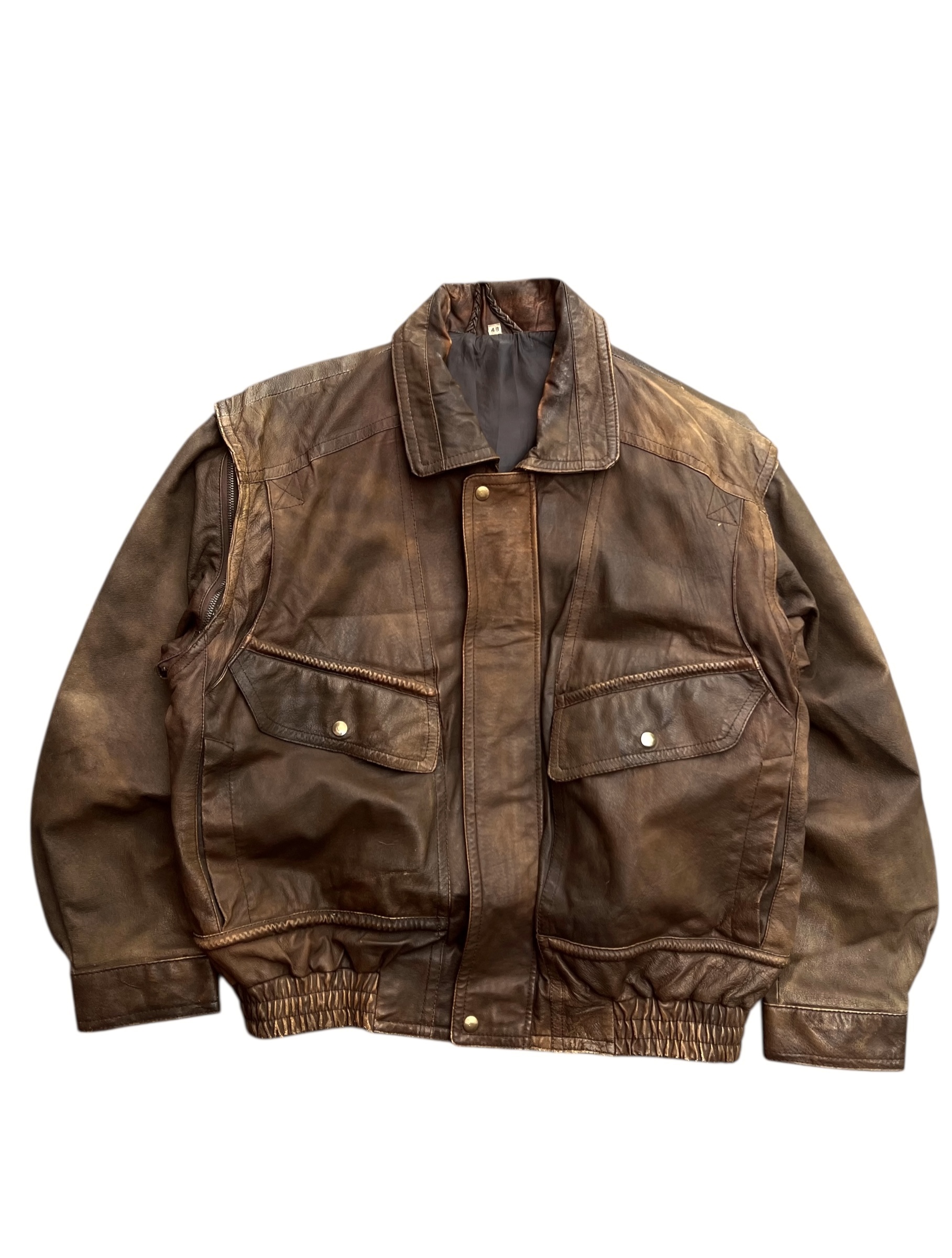 Jacket cuero genuino vintage ( L ) 1