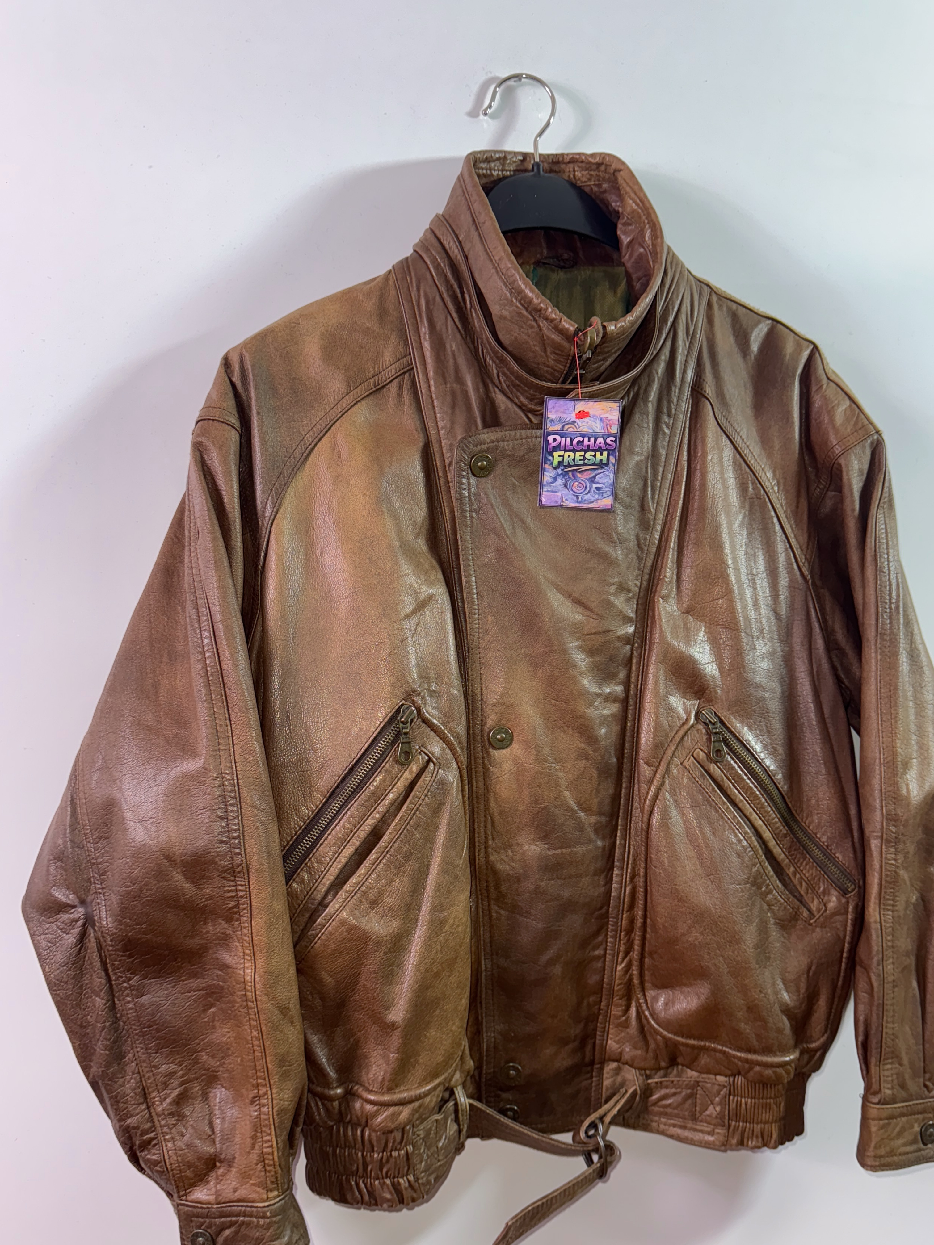 Jacket cuero vintage (M-L) 2