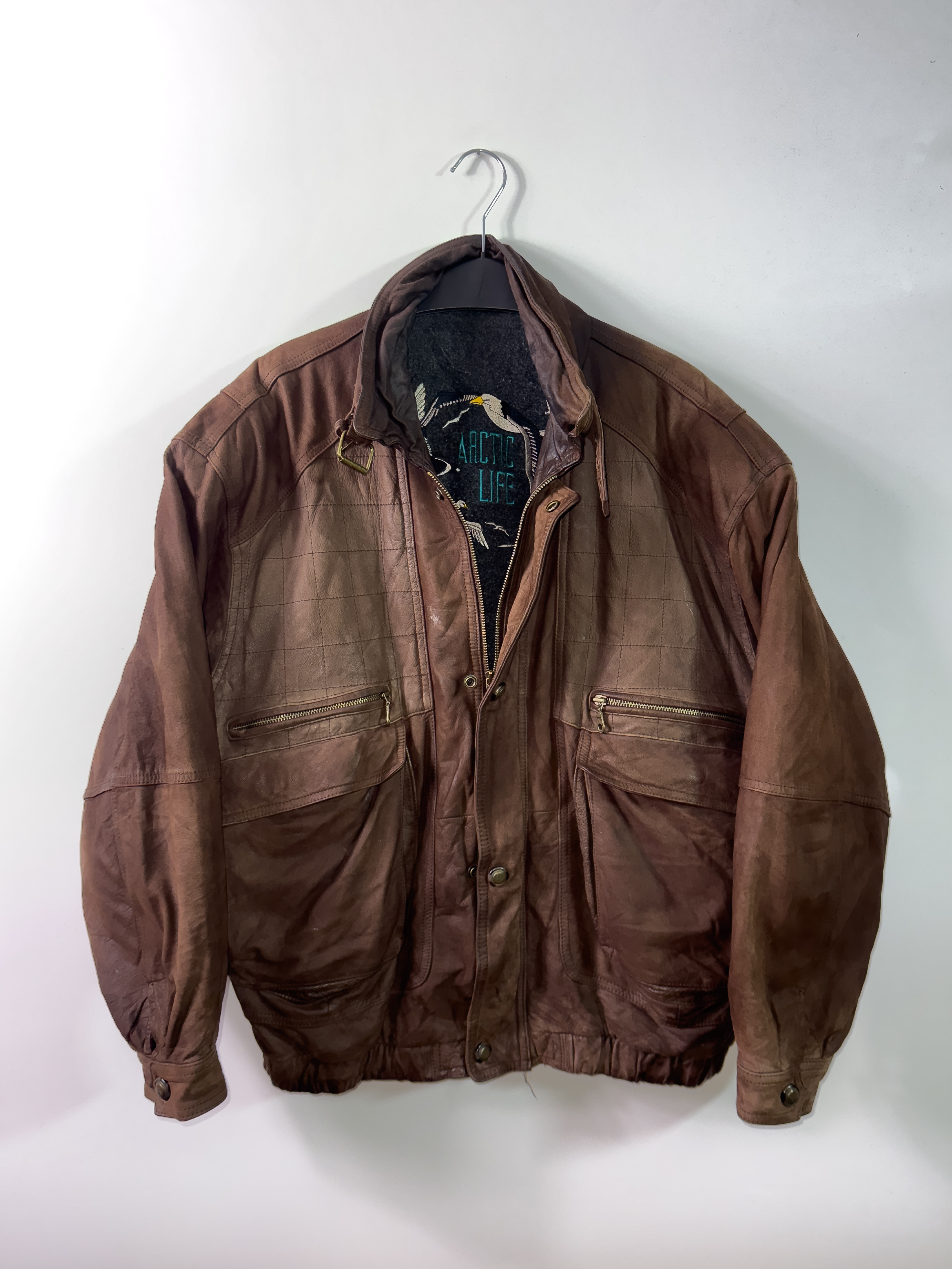 Jacket cuero genuino peso pesado (L) 2