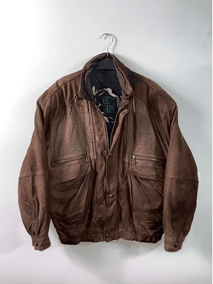 Jacket cuero genuino peso pesado (L)