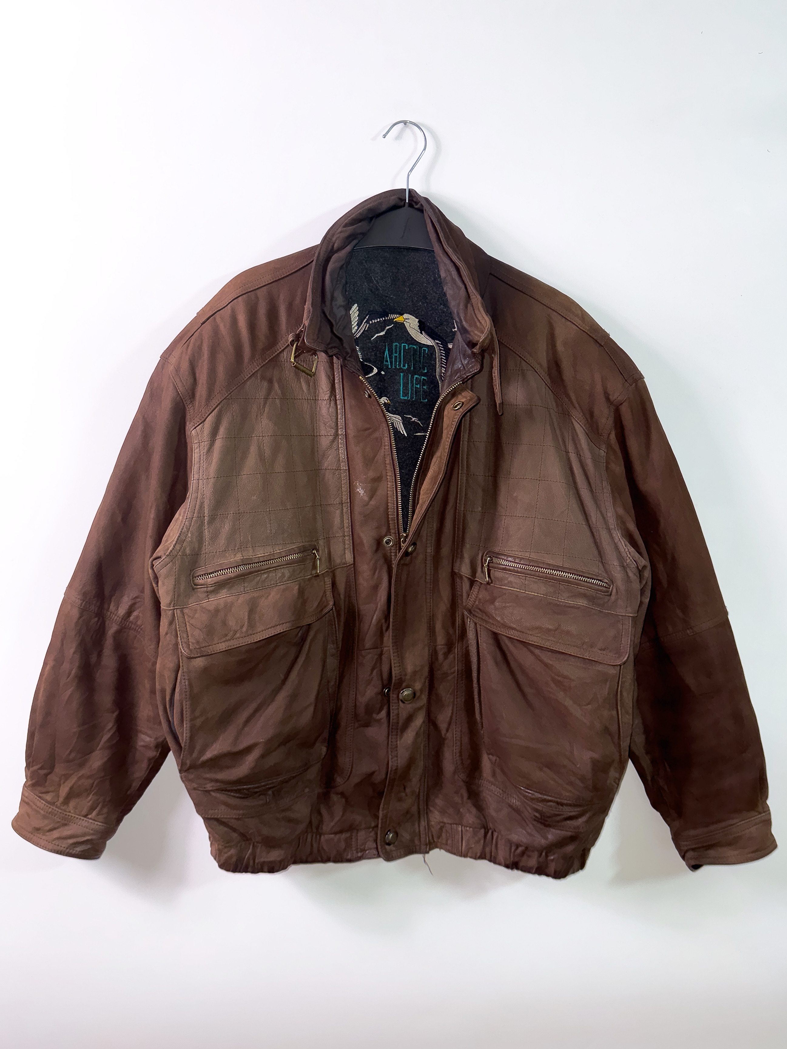 Jacket cuero genuino peso pesado (L) 1