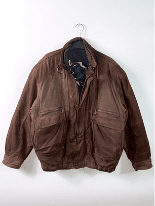 Jacket cuero genuino peso pesado (L)