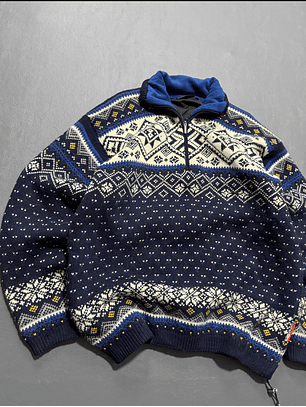 Sweater vintage GRUESO  lana forro interior  (L)