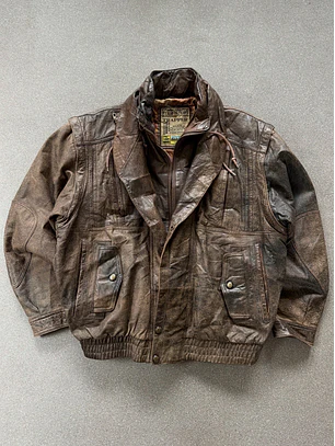 Chaqueta de cuero peso pesado ( L)