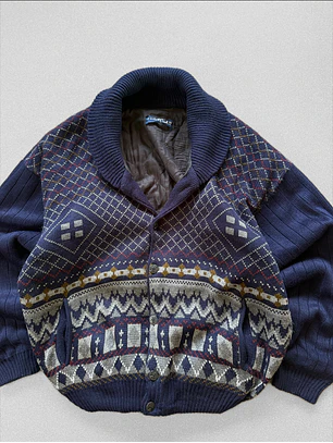 Sweater /chaqueta vintage gruesa con forro (L-XL)