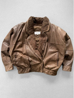 Chaqueta vintage 100% cuero (M)