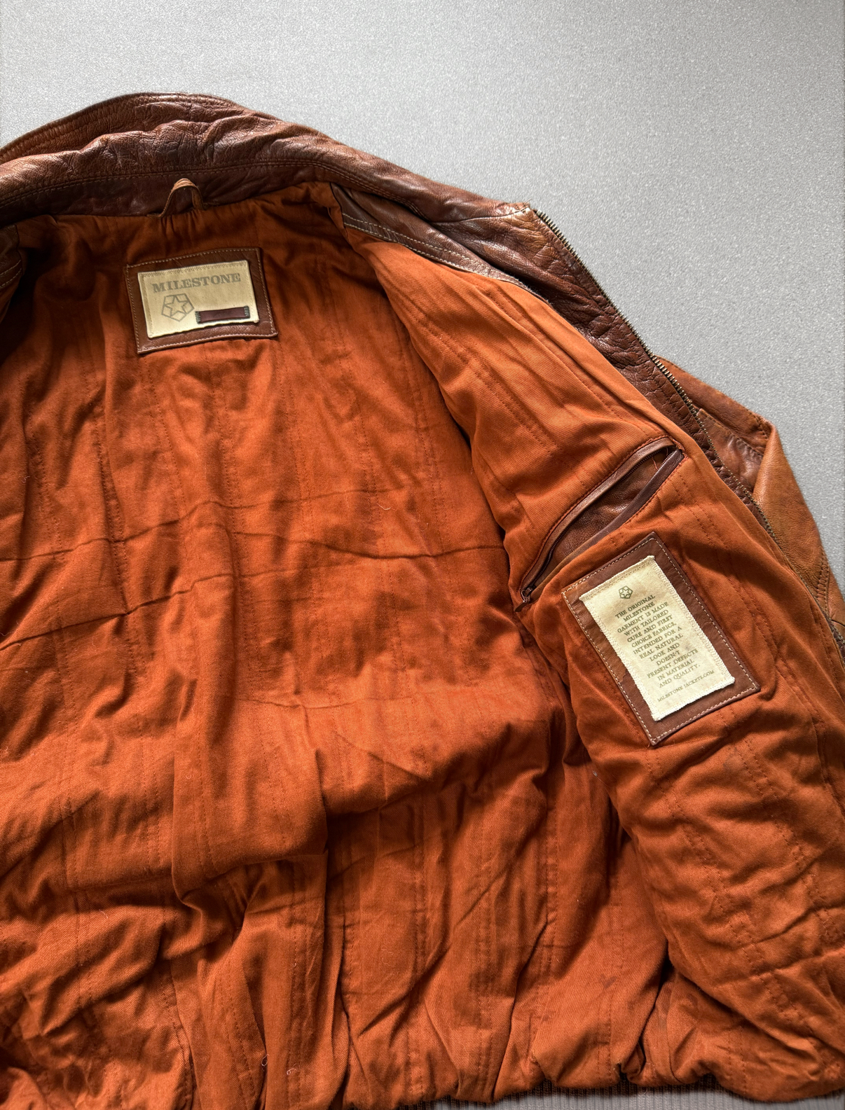 Jacket aviadora vintage 100% cuero (L) 3