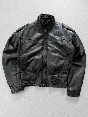 Chaqueta vintage 100% cuero pesado (S)