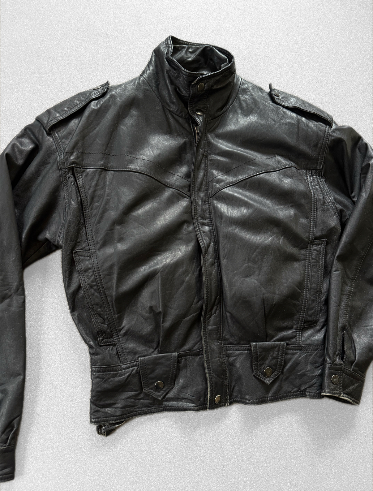 Chaqueta vintage 100% cuero pesado (S) 3