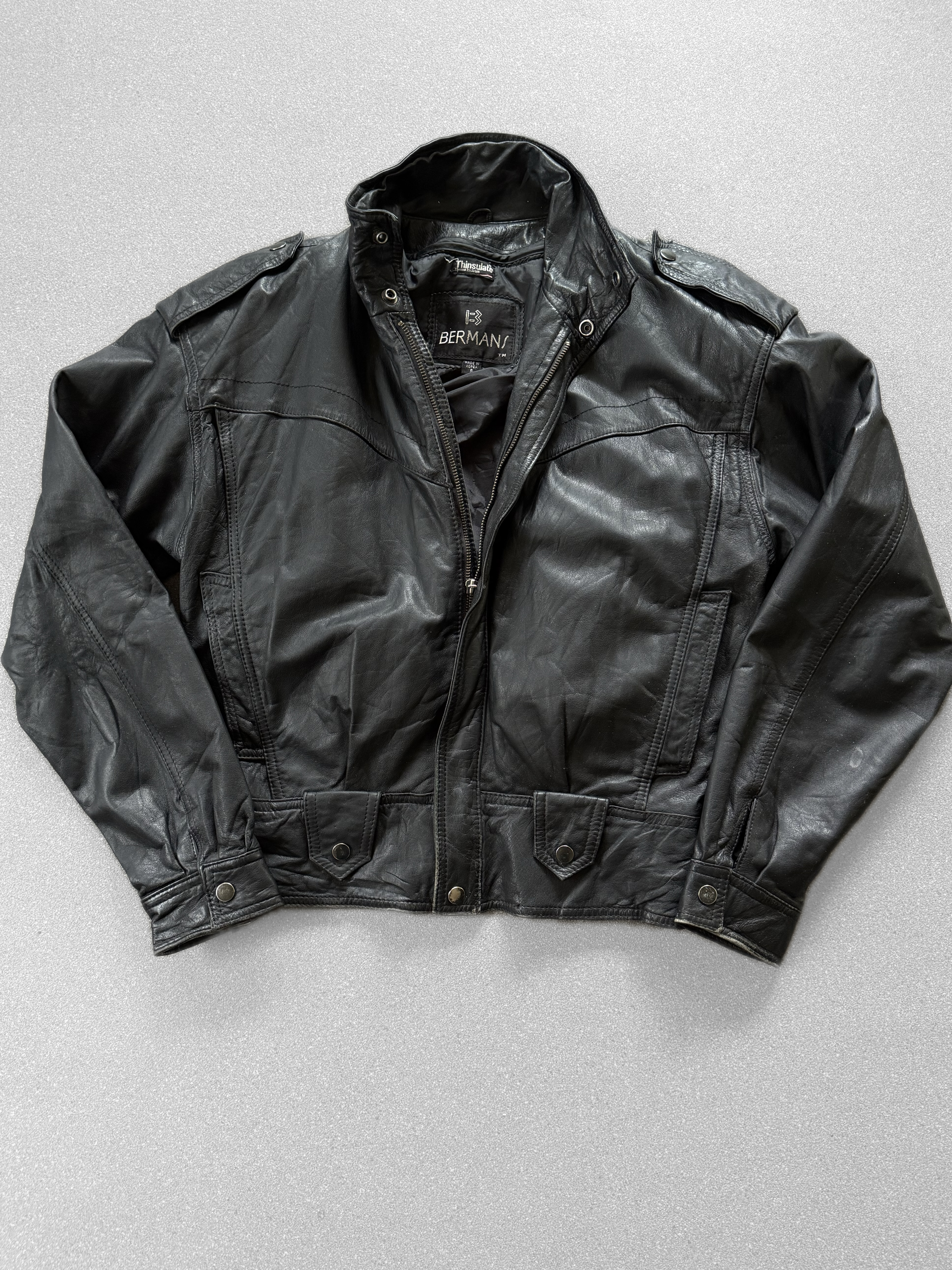 Chaqueta vintage 100% cuero pesado (S) 2