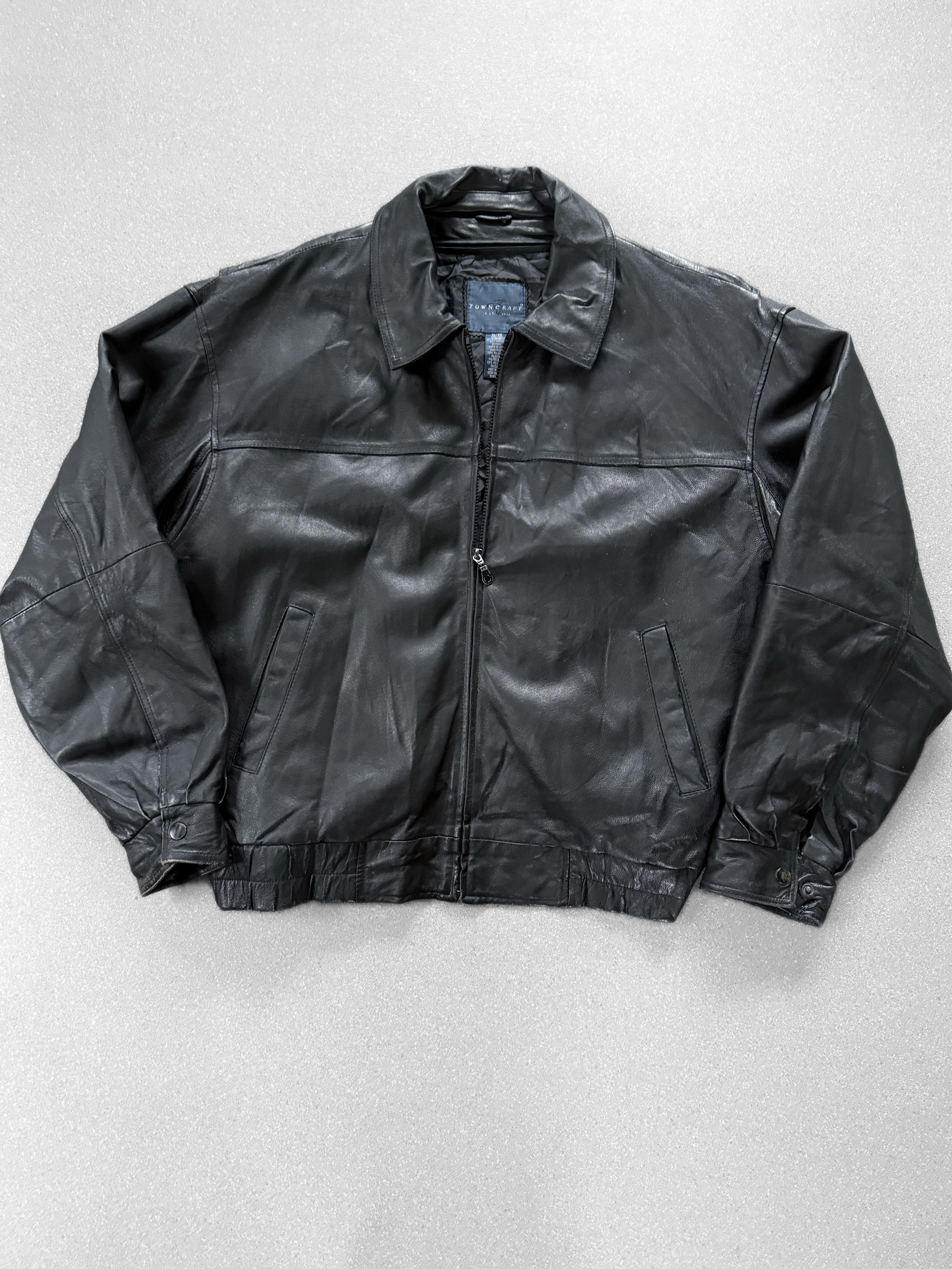 Chaqueta vintage 100% cuero pesado (XL) 1