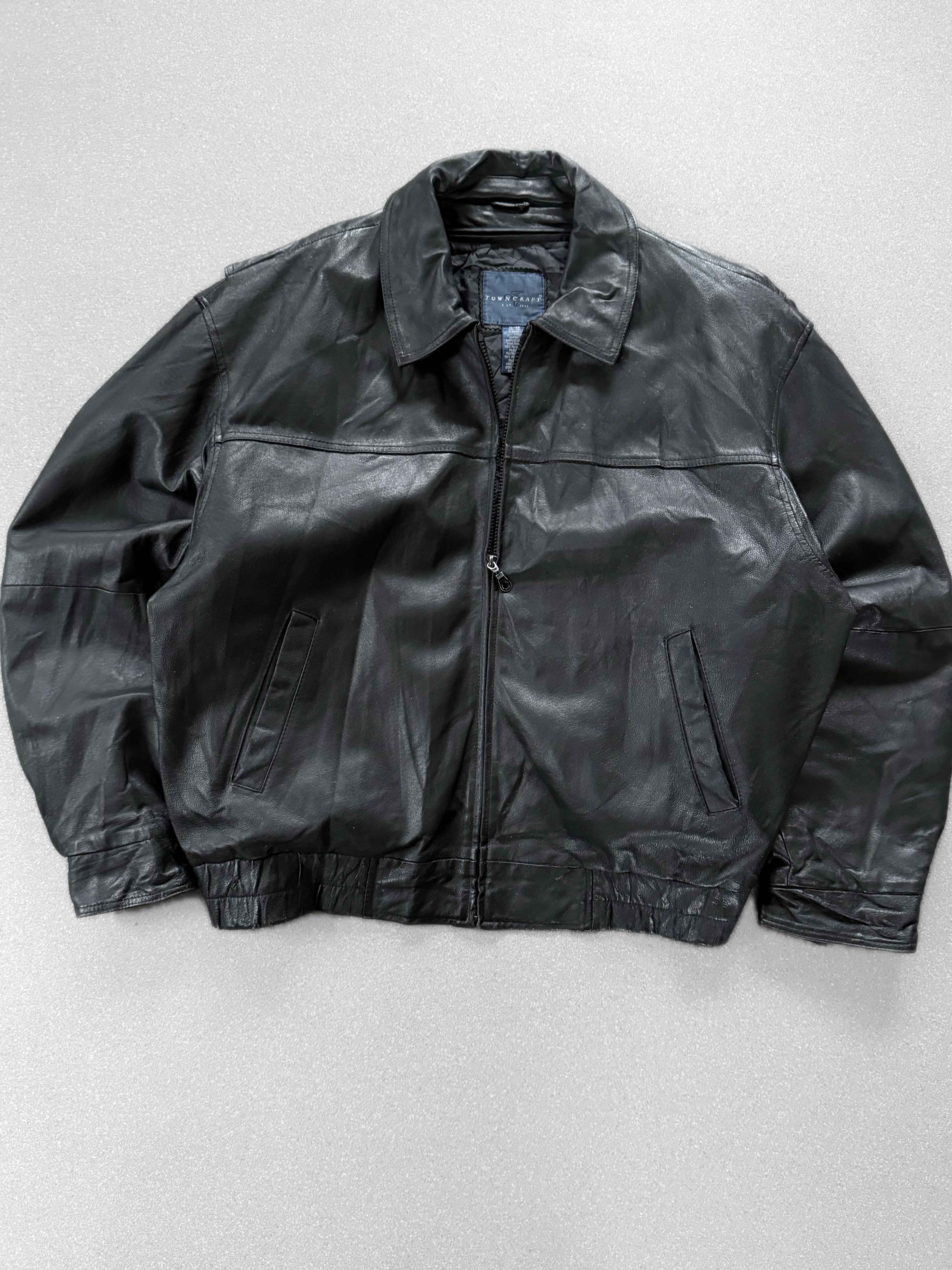 Chaqueta vintage 100% cuero pesado (XL) 2